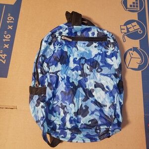 3/$15 Pylones Blue Camouflage Portable Packable Foldable Backpack